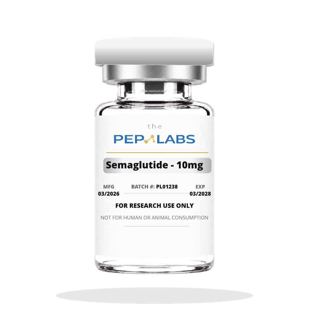 Semaglutide lyophilized research peptide vial for laboratory use only