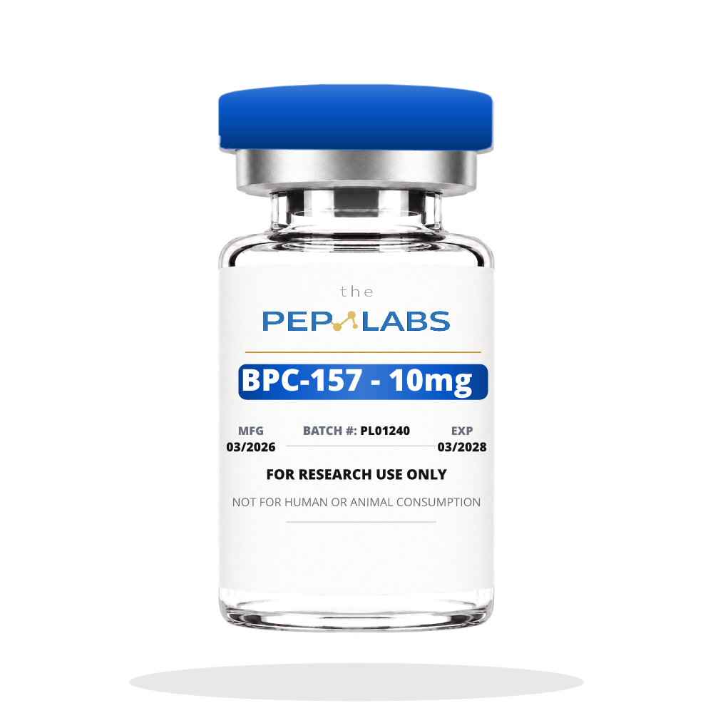 BPC-157 lyophilized research peptide vial for laboratory use only