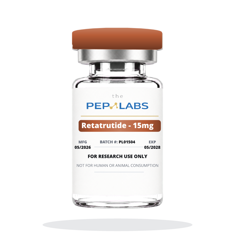 Retatrutide lyophilized research peptide vial for laboratory use only